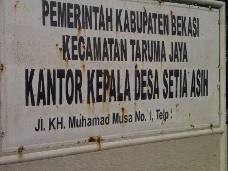 Kantor Kepala Desa Setia Asih Kecamatan Tarumajaya Kabupaten Bekasi (istimewa)